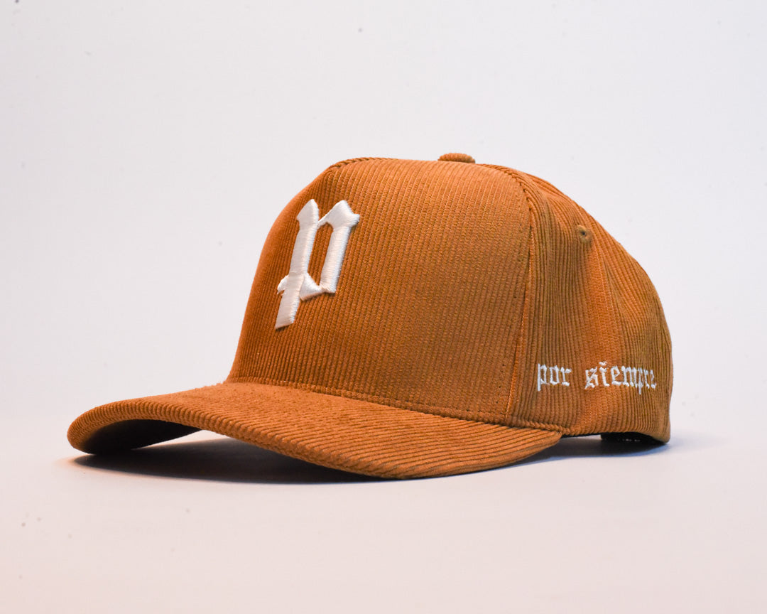 P Snapback. Brown Corduroy.