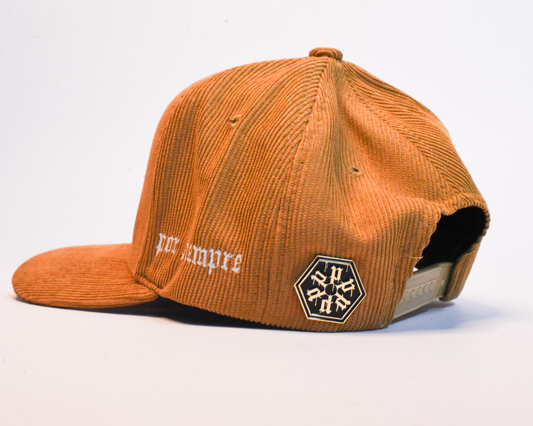 P Snapback. Brown Corduroy.