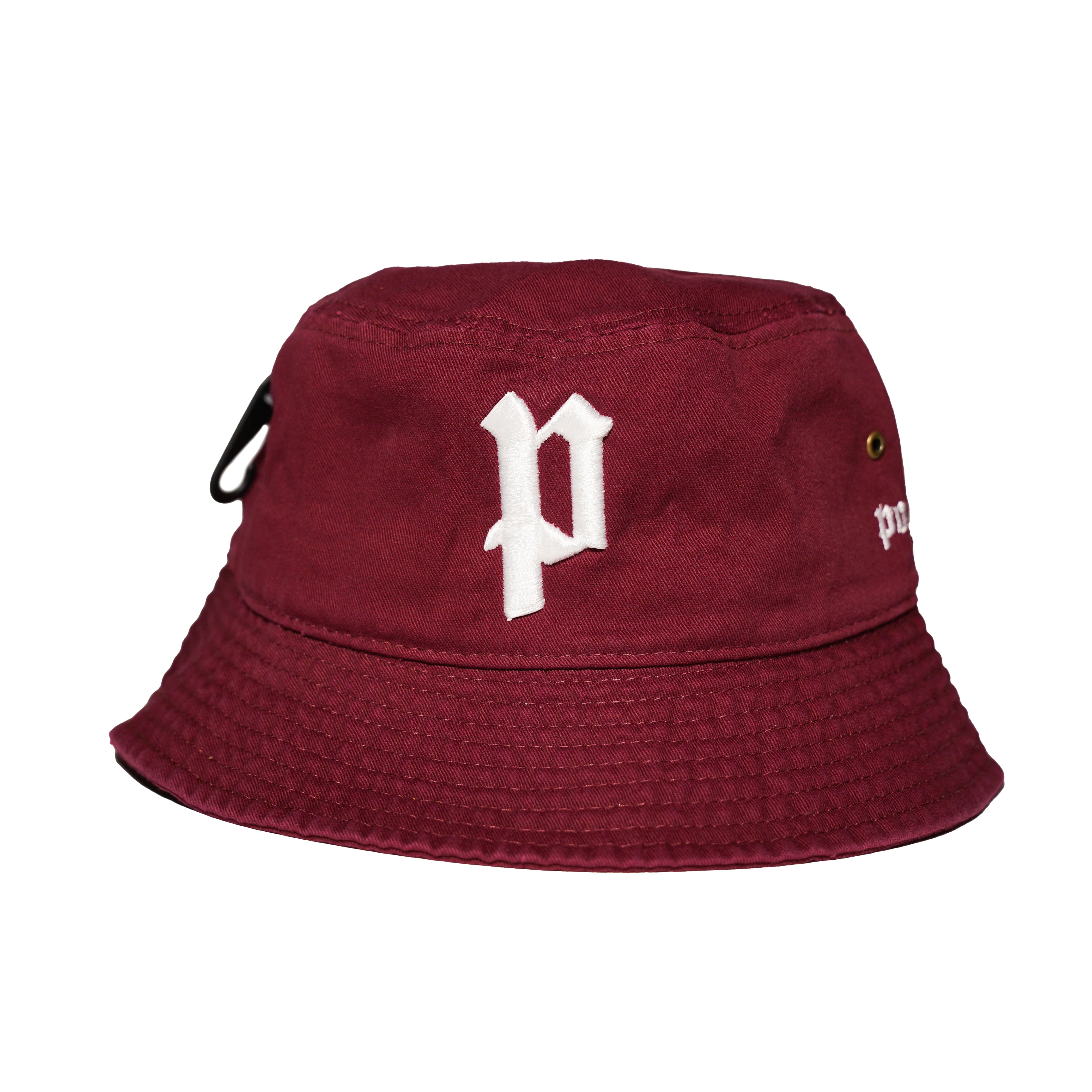 Maroon P Bucket hat