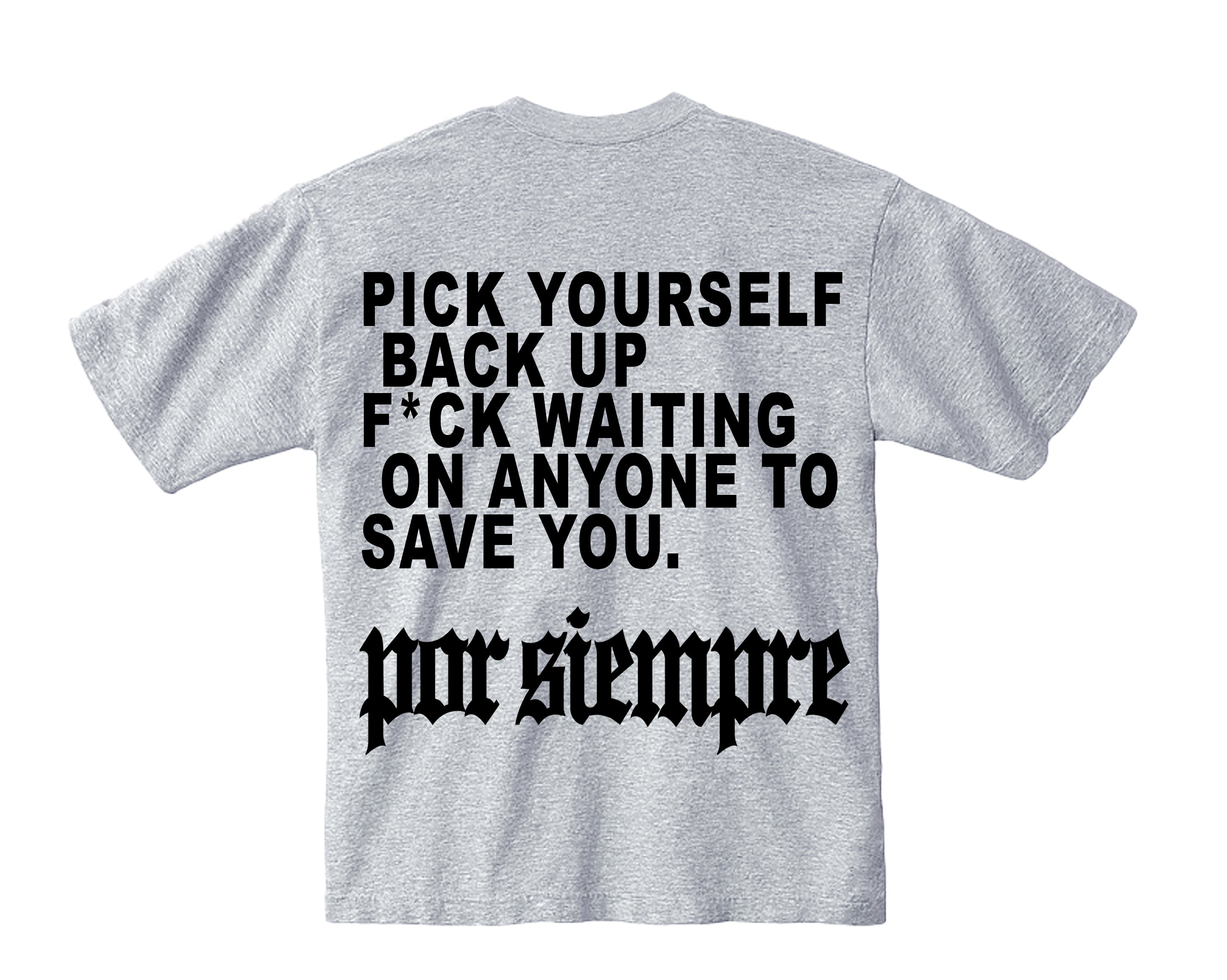 GET BACK UP GREY TEE